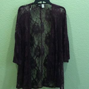 Maroon lace cover up